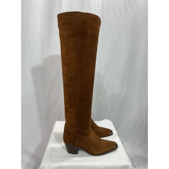 Polo Ralph Lauren 'Knee-High' Brown Western Boots Size 5.5 - Picture 4 of 5